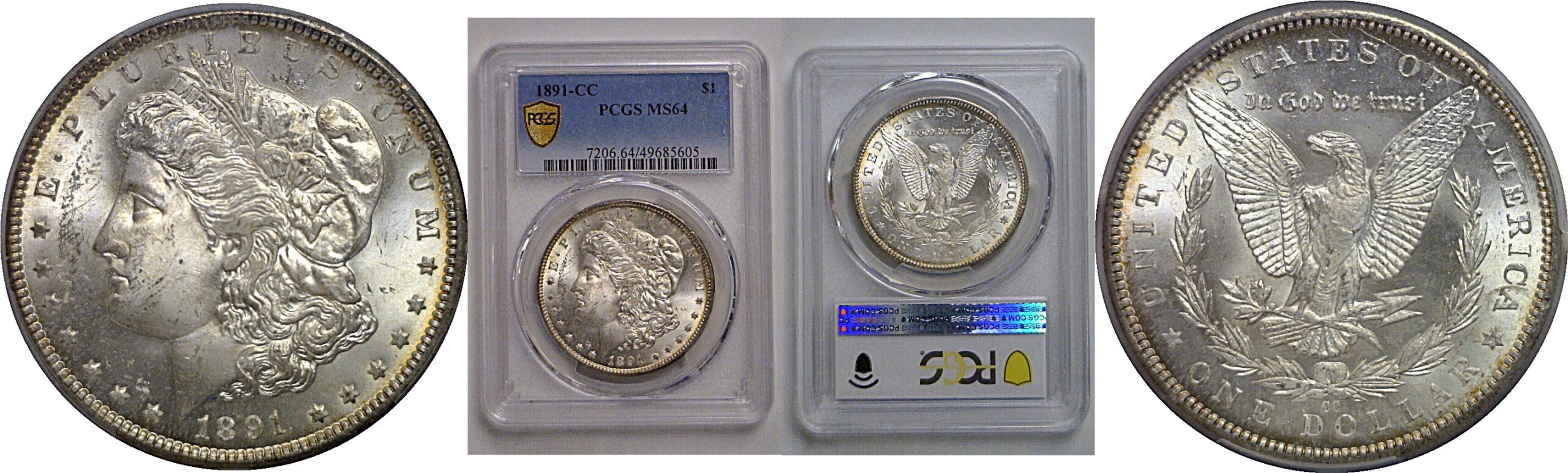 1891-CC Morgan Dollar   PCGS MS-64