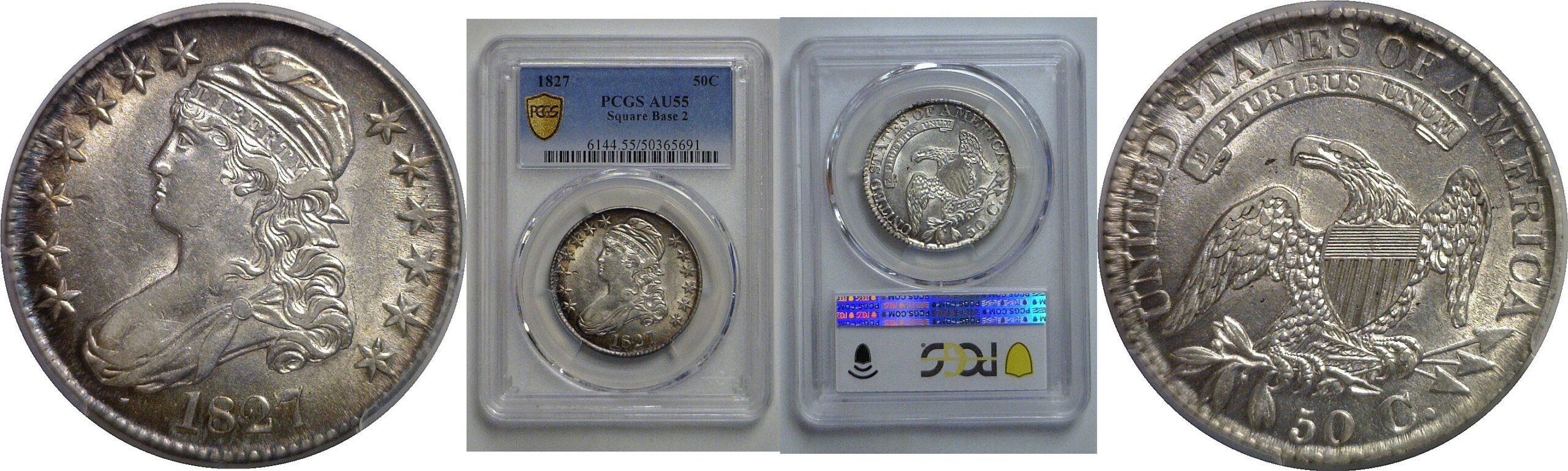 1827 Bust Half Dollar   PCGS AU-55