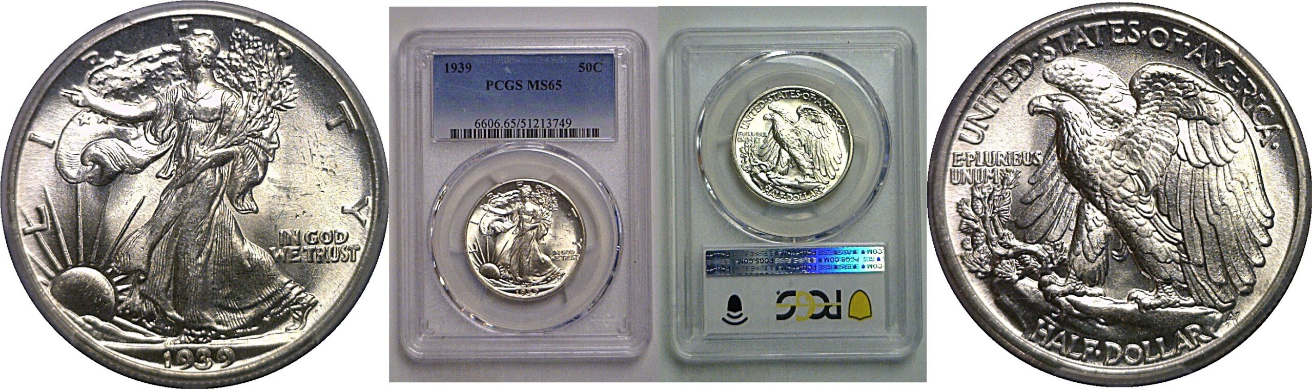 1939 Walking Liberty Half Dollar   PCGS MS-65
