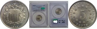1883/2 Shield Nickel   PCGS MS-65  CAC