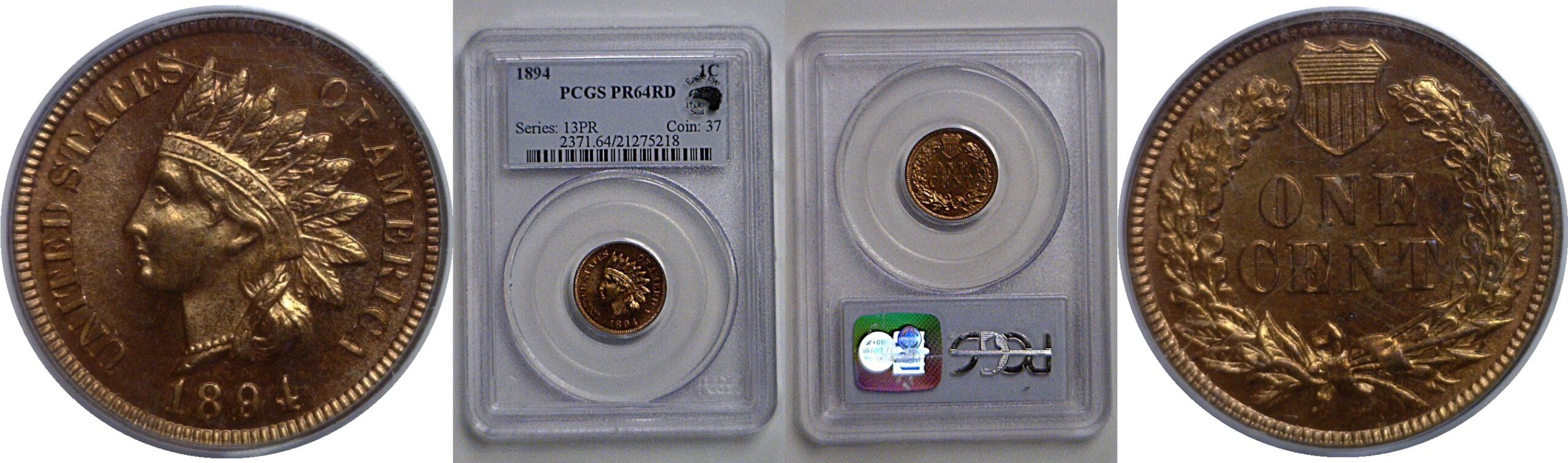 1894 Indian Head Cent   PCGS PR-64 RD