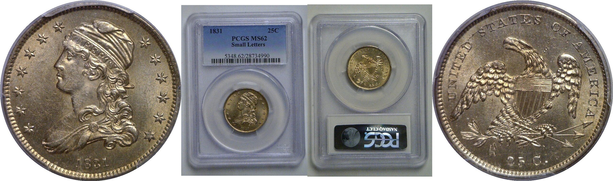 1831 Bust Quarter   PCGS MS-62