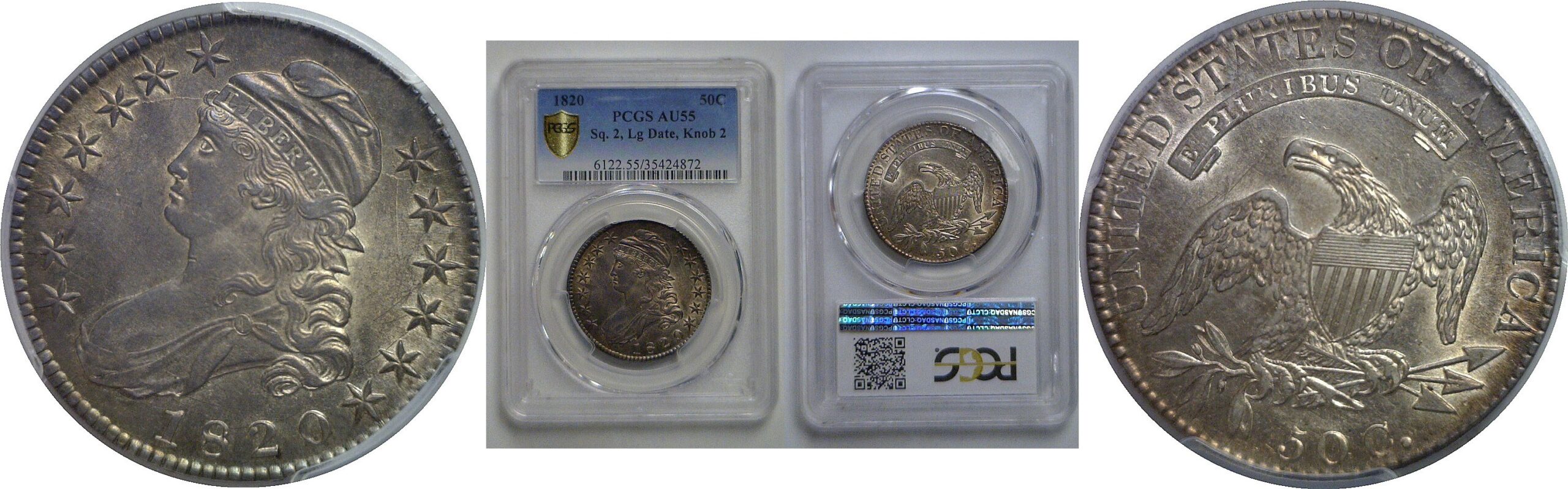 1820 Bust Half Dollar   PCGS AU-55