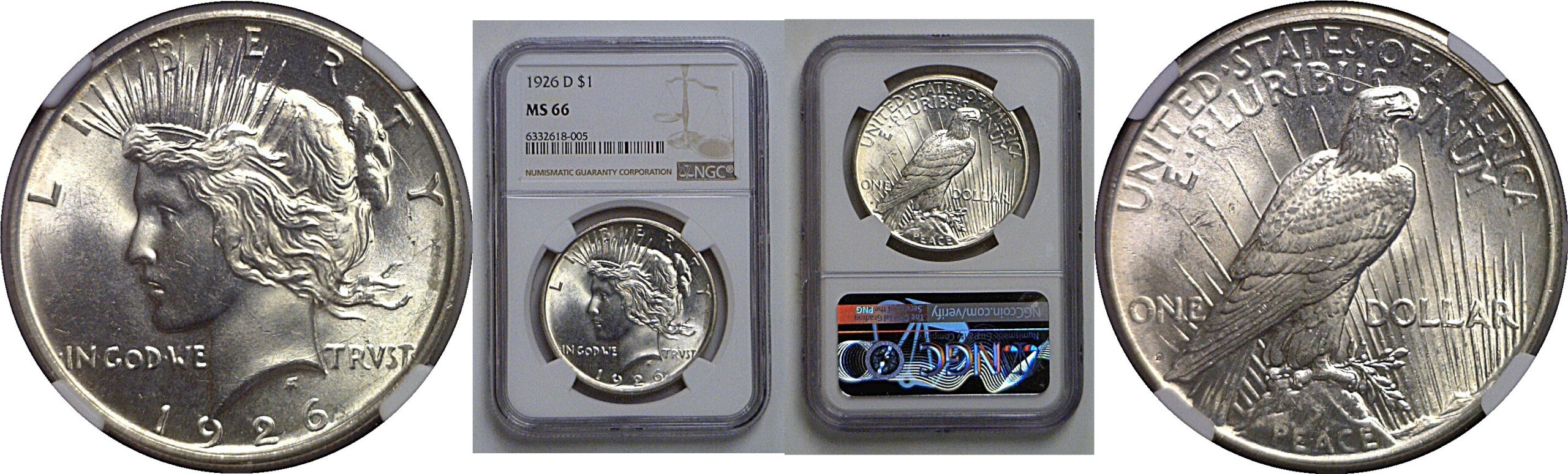 1926-D  Peace Dollar   NGC MS-66