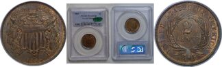 1864 Small Date  Two Cent Piece   PCGS MS-64 RB  CAC