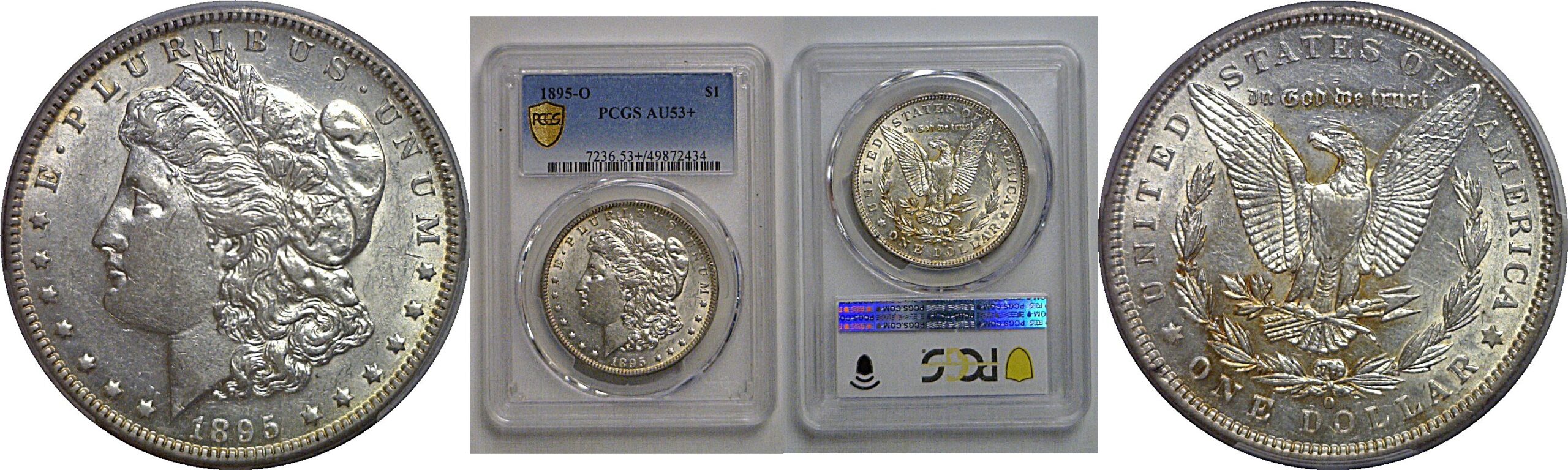 1895-O Morgan Dollar    PCGS AU-53+