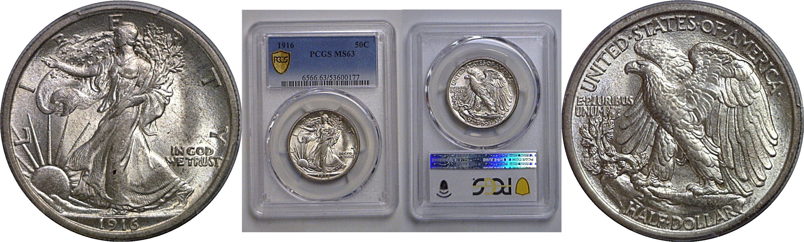 1916 Walking Liberty Half Dollar   PCGS MS-63