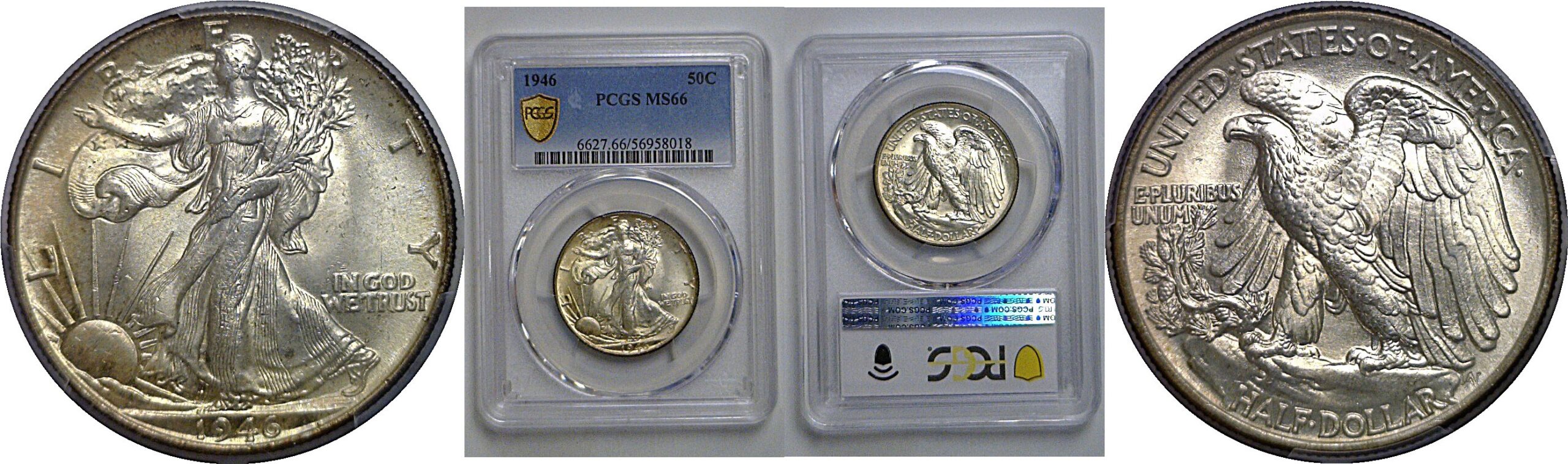 1946 Walking Liberty Half Dollar   PCGS MS-66