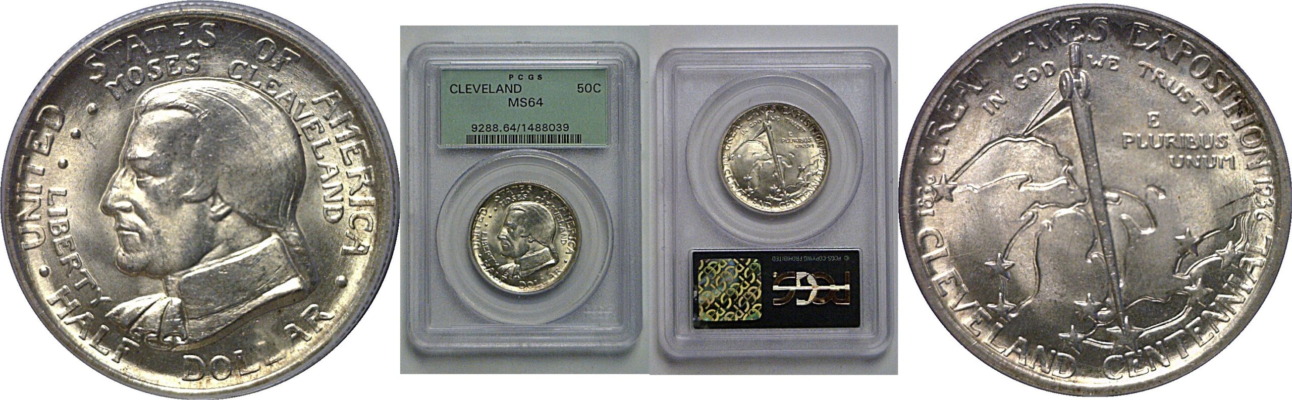 1936 Cleveland Commemorative Half Dollar   PCGS MS-64