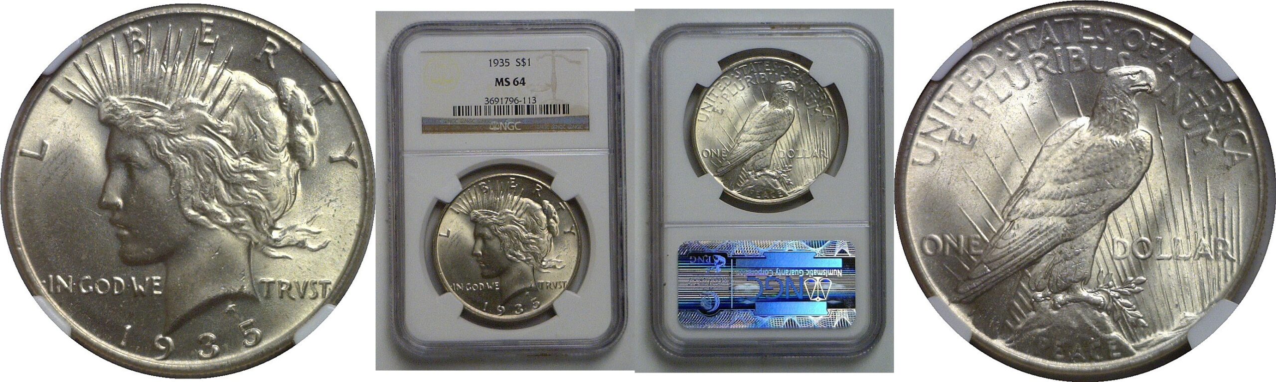 1935 Peace Dollar   NGC MS-64