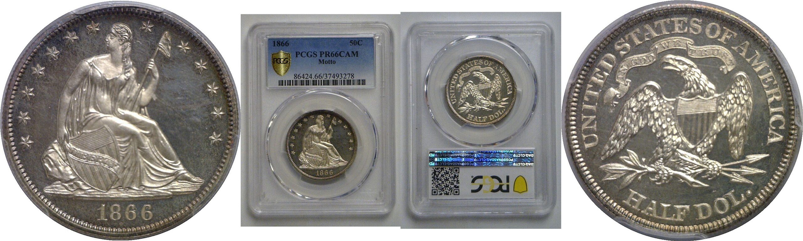 1866  Seated Liberty Half Dollar    PCGS PR-66 CAM