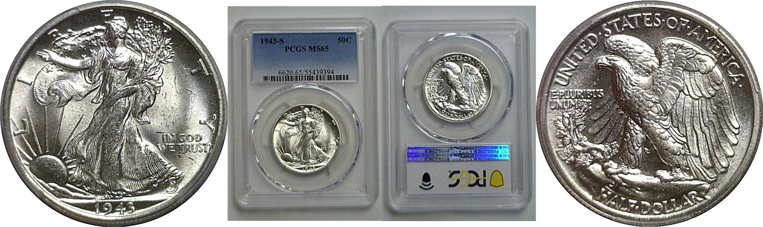 1943-S Walking Liberty Half Dollar   PCGS MS-65