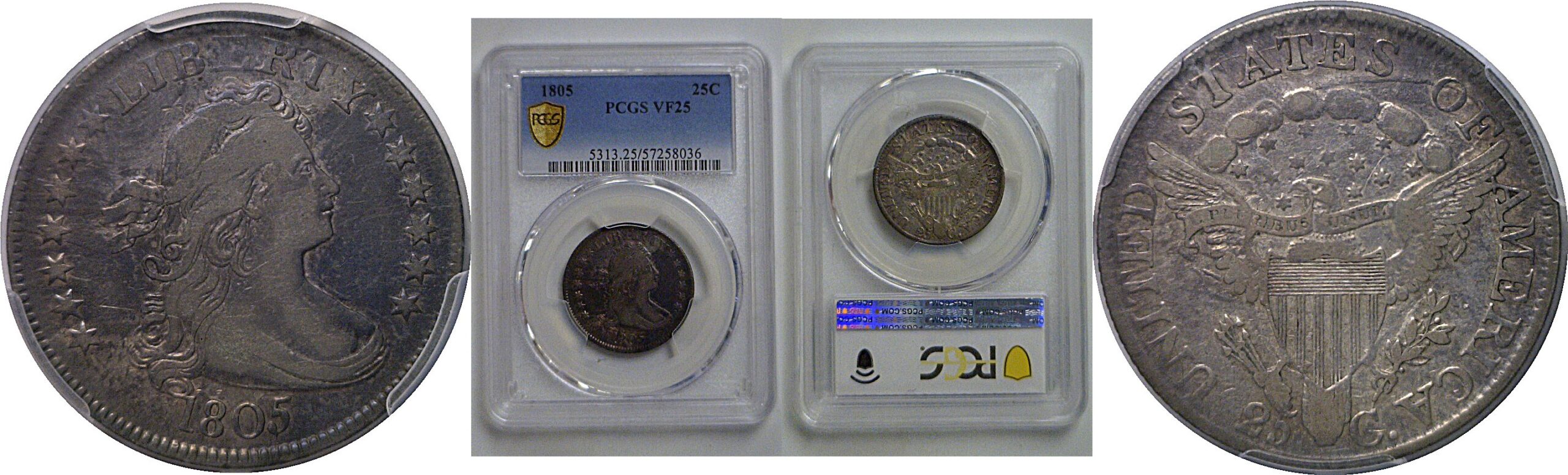 1805 Bust Quarter   PCGS VF-25