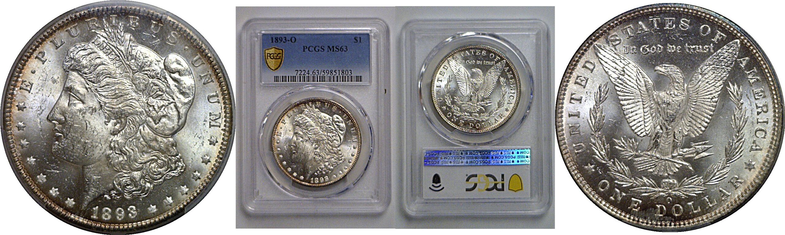 1893-O Morgan Dollar   PCGS MS-63