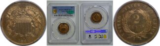 1864 Large Motto  Two Cent Piece   PCGS PR-65+ RD  CAC