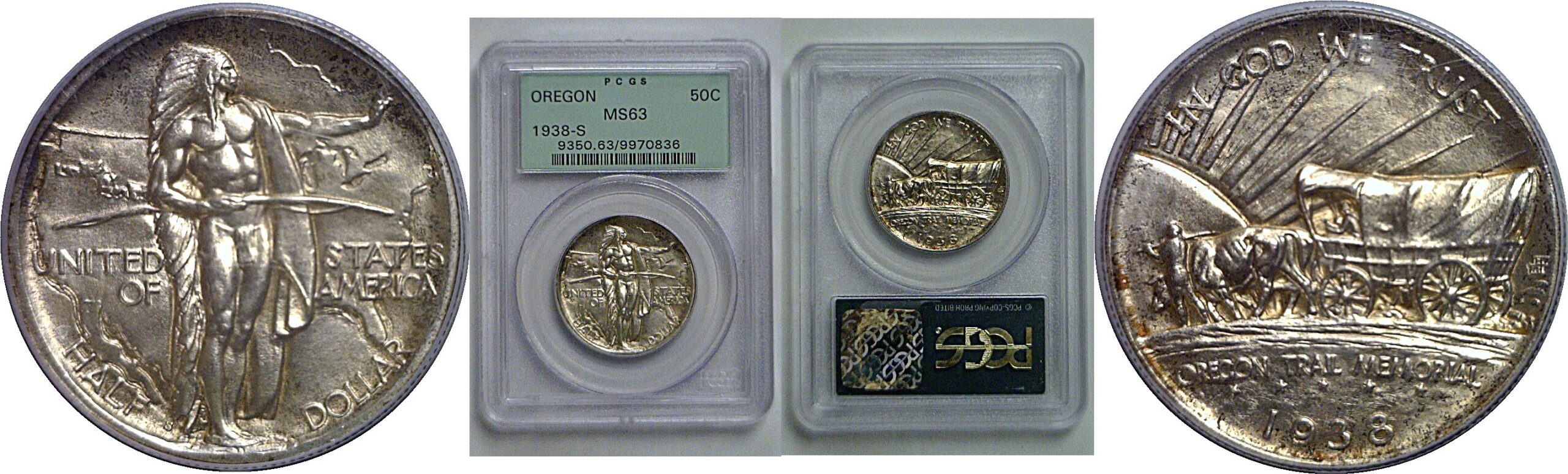 1938-S Oregon Trail Commemorative Half Dollar   PCGS MS-63