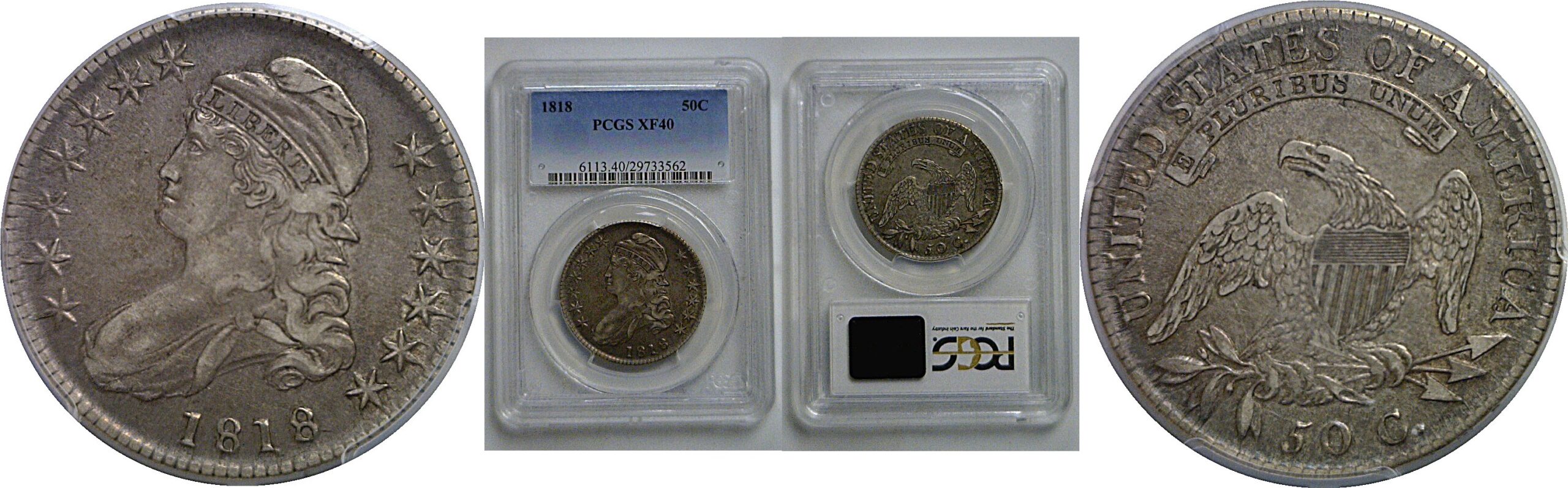 1818 Bust Half Dollar   PCGS XF-40