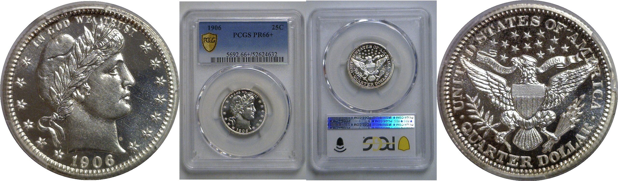 1906 Barber Quarter   PCGS PR-66+