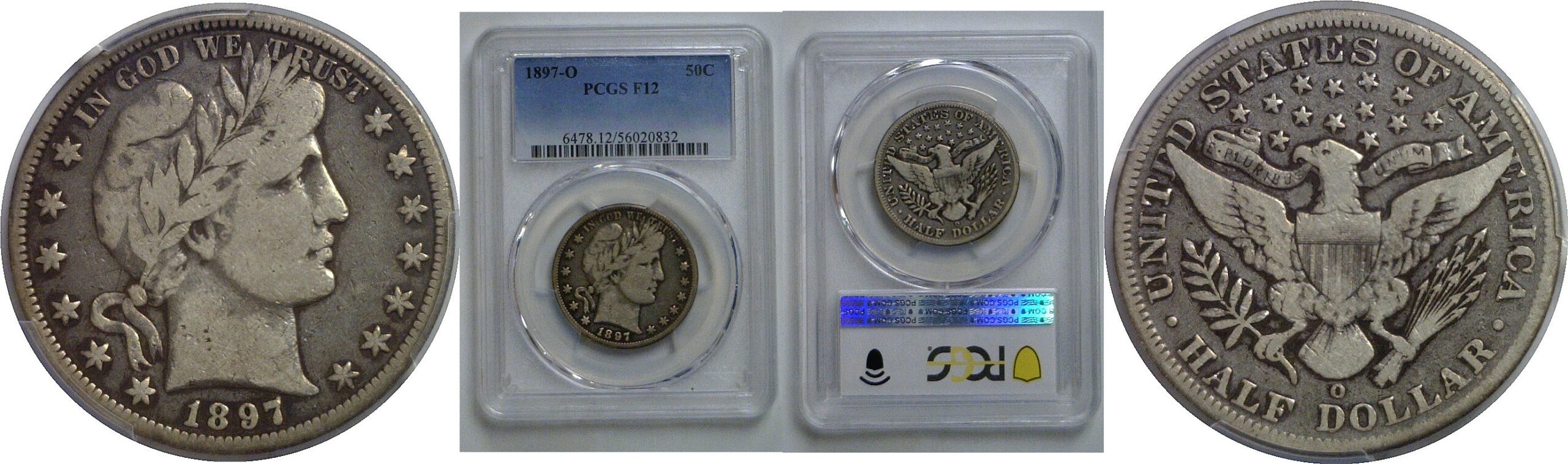 1897-O Barber Half Dollar   PCGS F-12