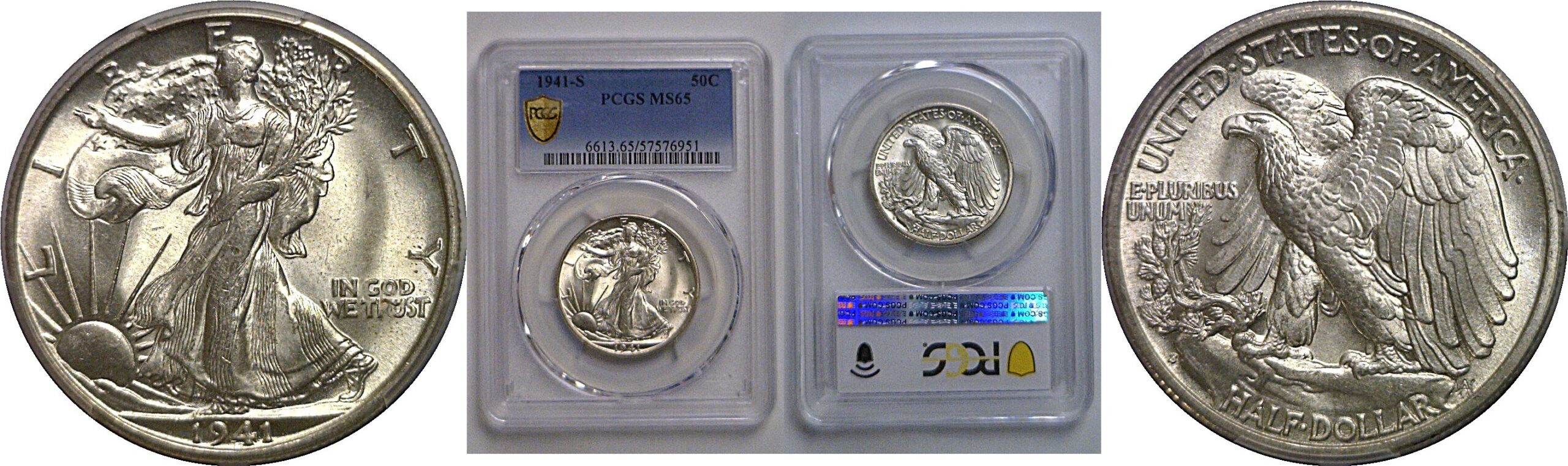 1941-S Walking Liberty Half Dollar   PCGS MS-65