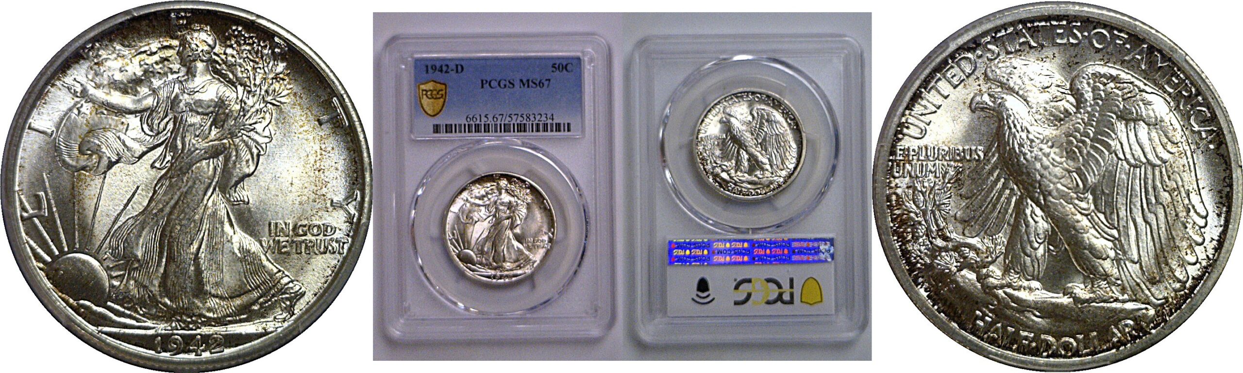 1942-D Walking Liberty Half Dollar   PCGS MS-67