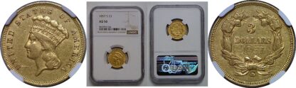1857-S $3 Princess   NGC AU-50
