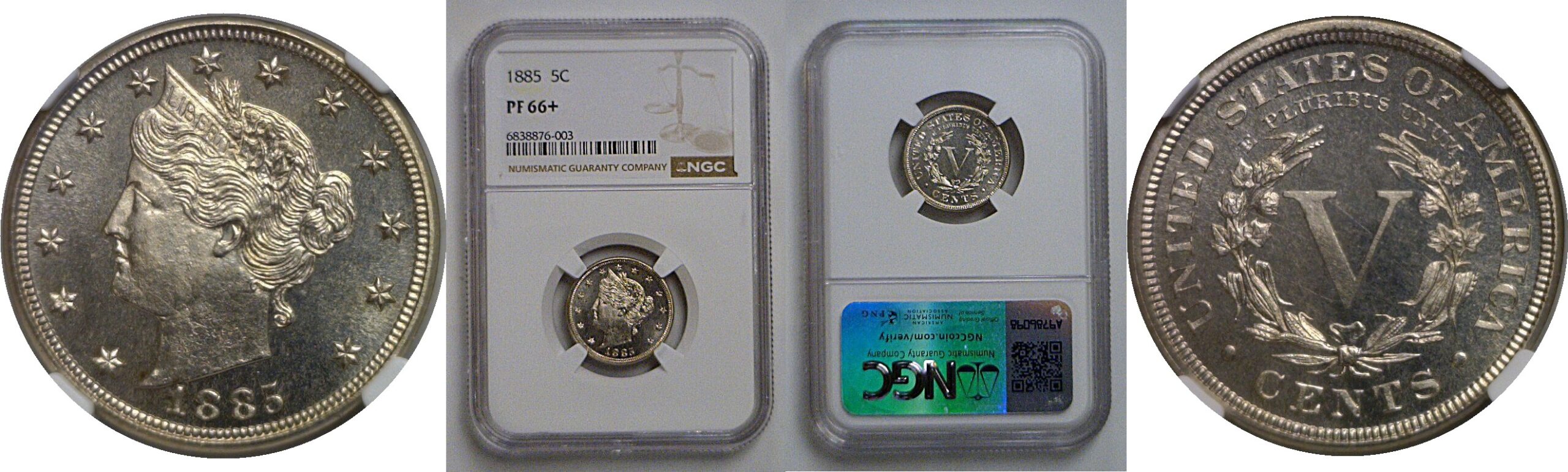 1885 Liberty Nickel   -   NGC PF-66+
