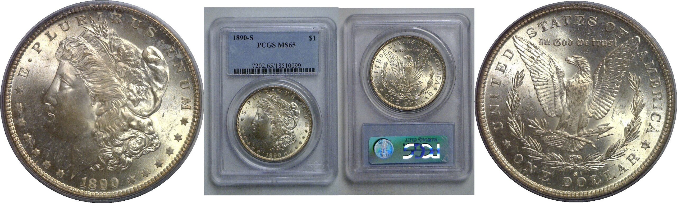 1890-S Morgan Dollar   PCGS MS-65
