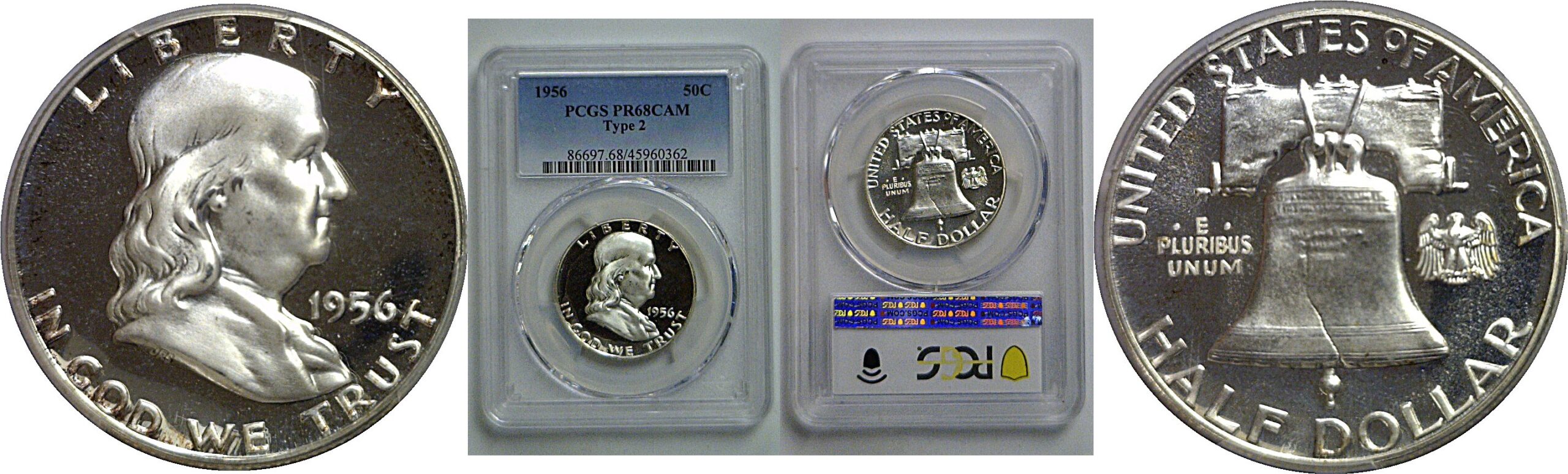 1956 Type-2  Franklin Half Dollar   PCGS PR-68 CAM