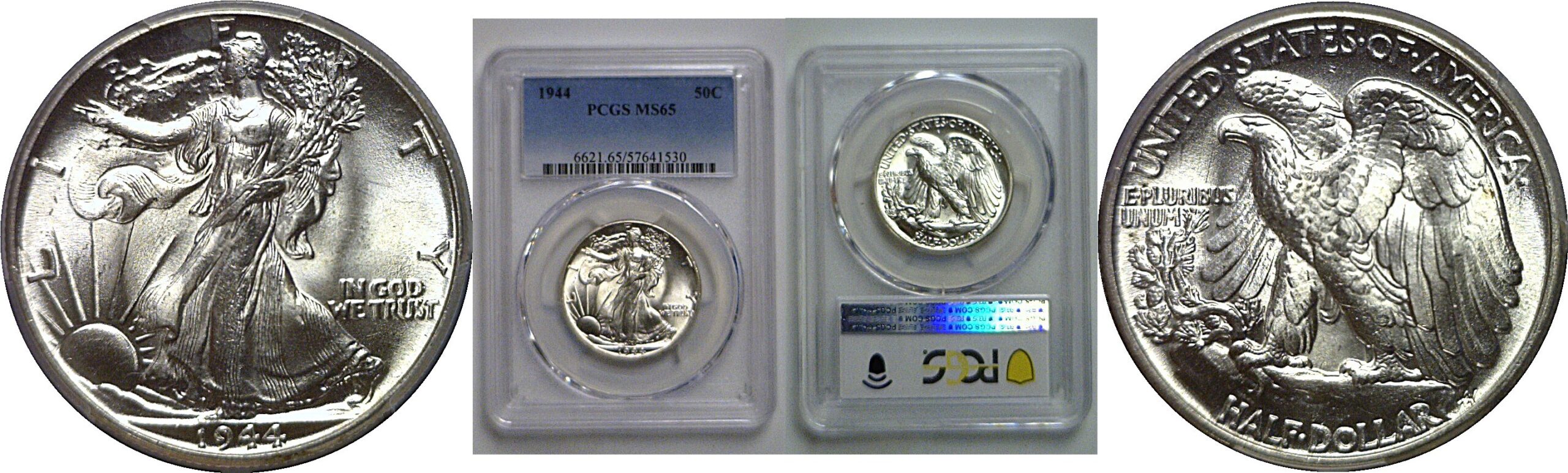 1944 Walking Liberty Half Dollar   PCGS MS-65