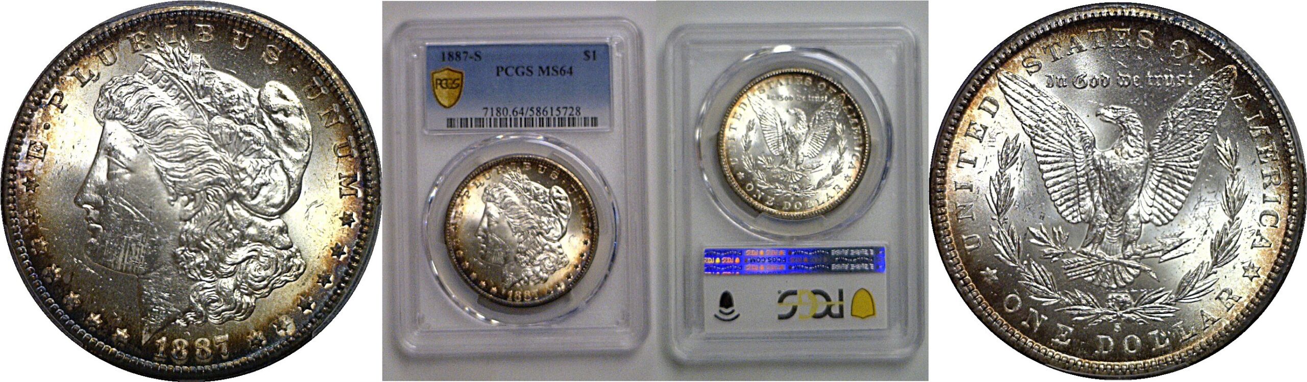 1887-S Morgan Dollar    PCGS MS-64