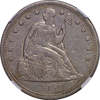 1860-O Seated Liberty Dollar   NGC XF-40 - Image 2