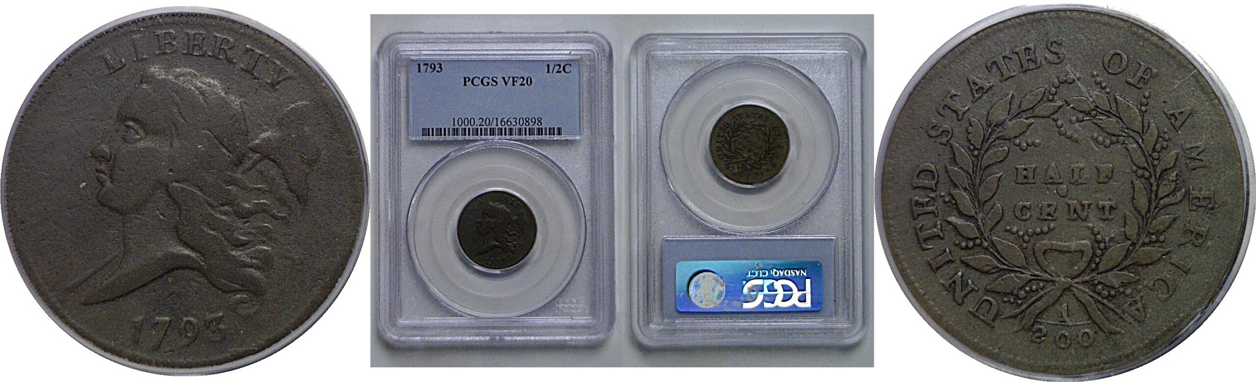 1793 Half Cent   PCGS VF-20