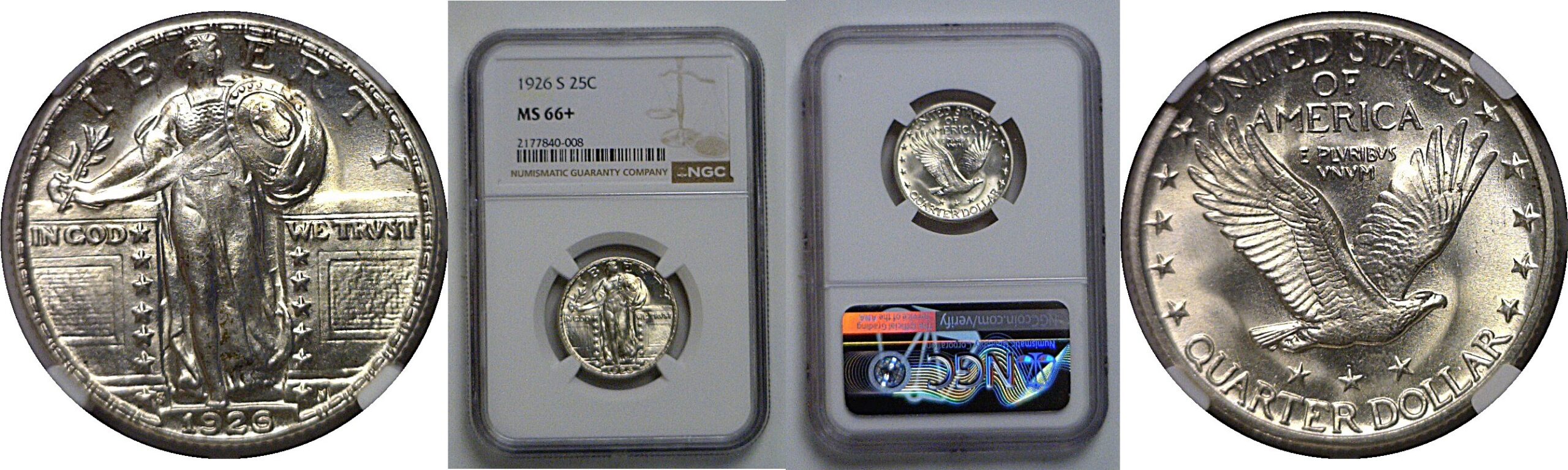 1926-S Standing Liberty Quarter   NGC MS-66+