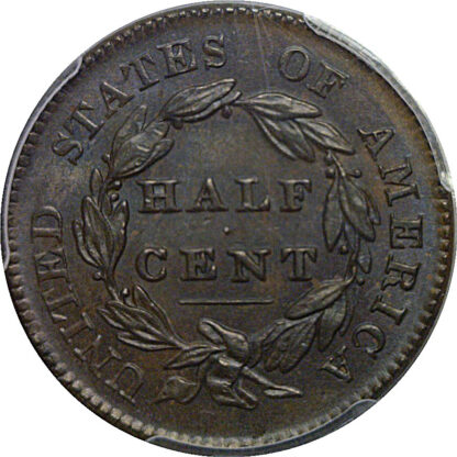 1828 12 Stars  Half Cent   PCGS MS-62 BN - Image 3