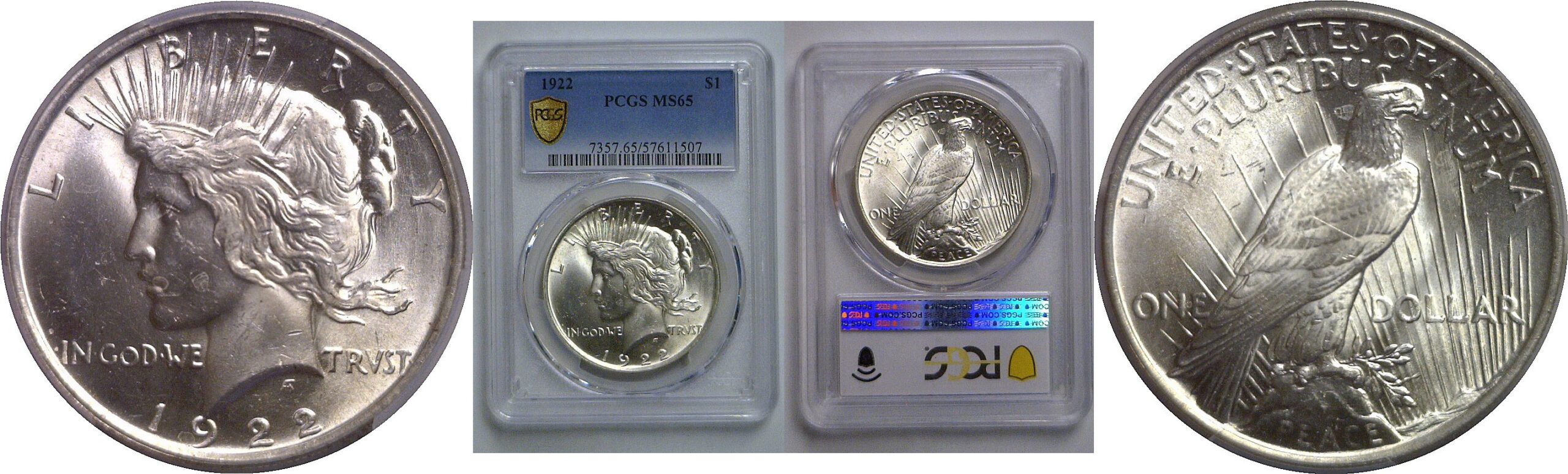 1922 Peace Dollar   PCGS MS-65