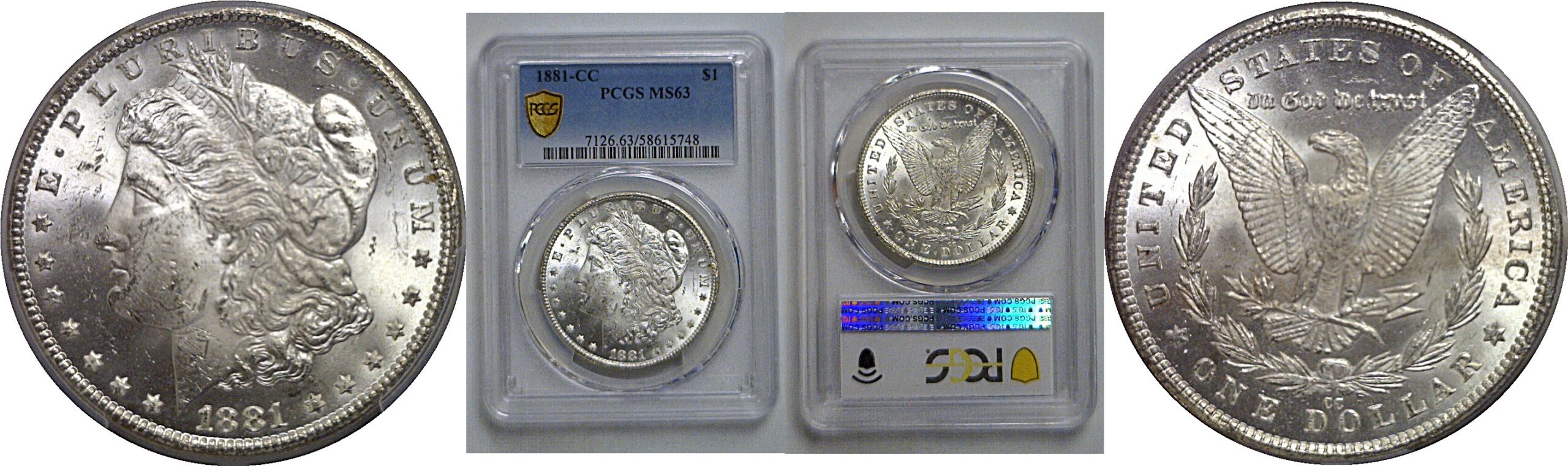 1881-CC Morgan Dollar   PCGS MS-63