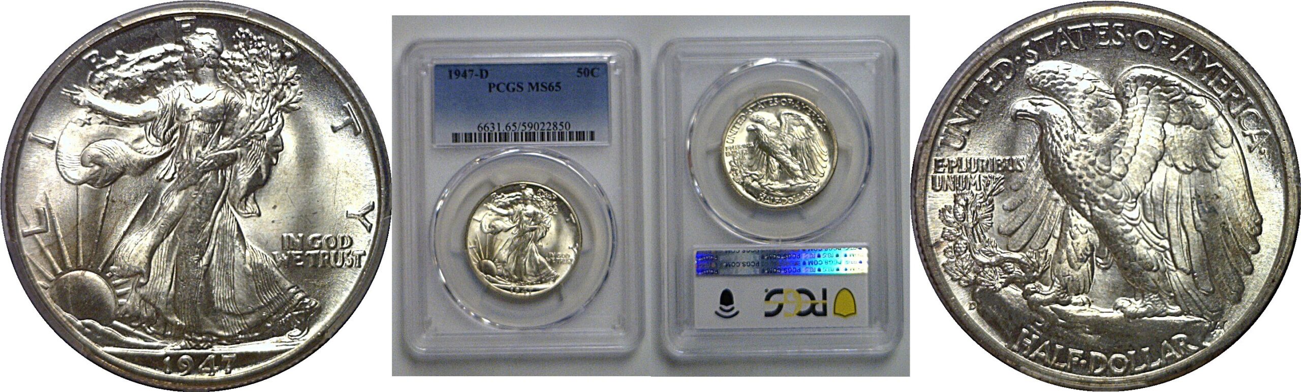1947-D Walking Liberty Half Dollar   PCGS MS-65
