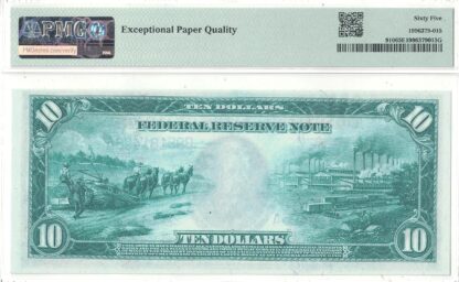 1914 $10 Federal Reserve Note Fr-910 PMG Gem CU-65 EPQ - Image 3