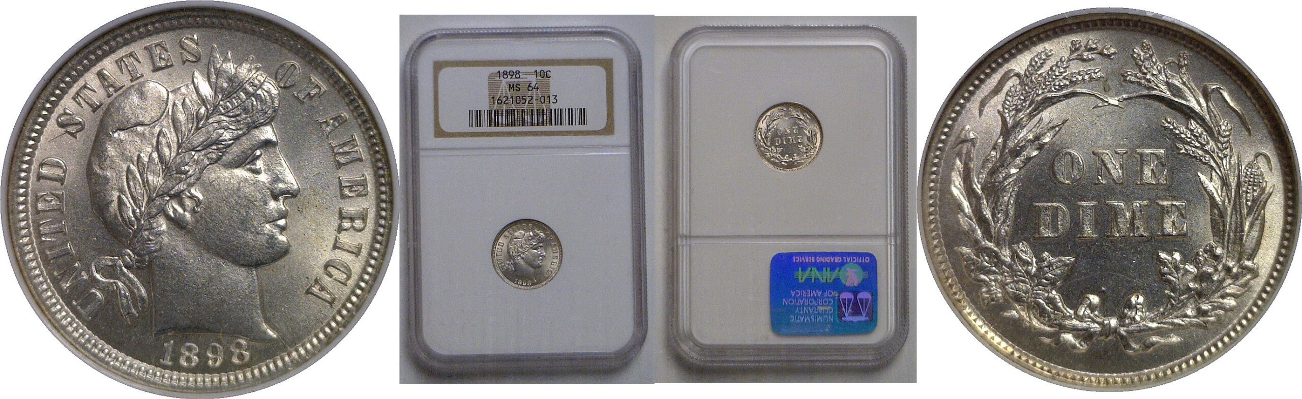 1898 Barber Dime   NGC MS-64
