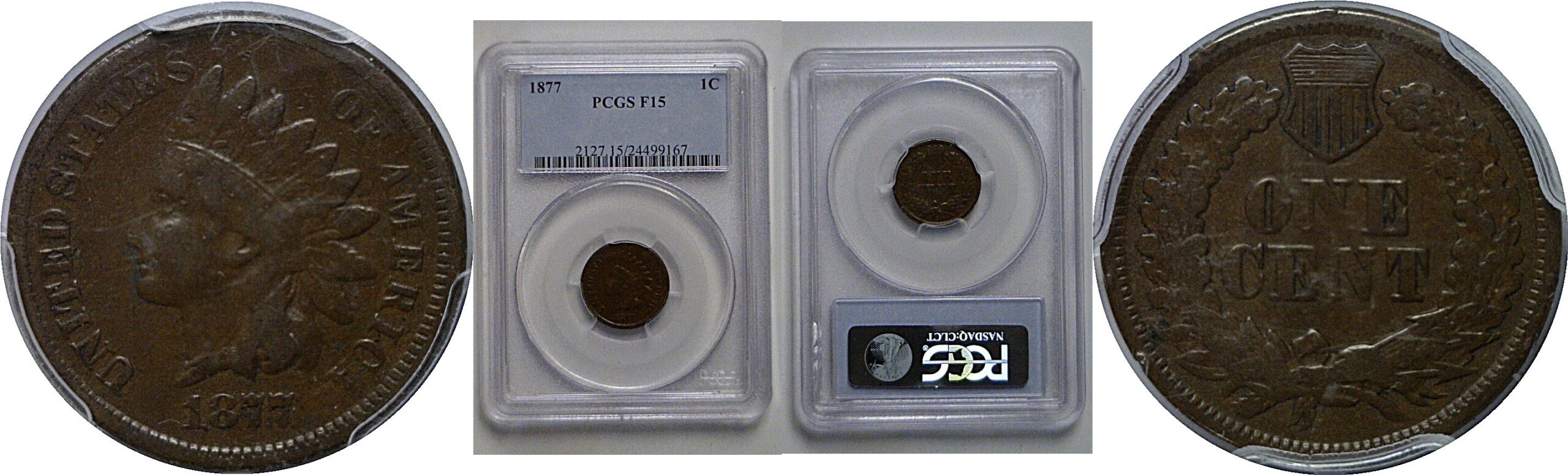 1877 Indian Head Cent   PCGS F-15
