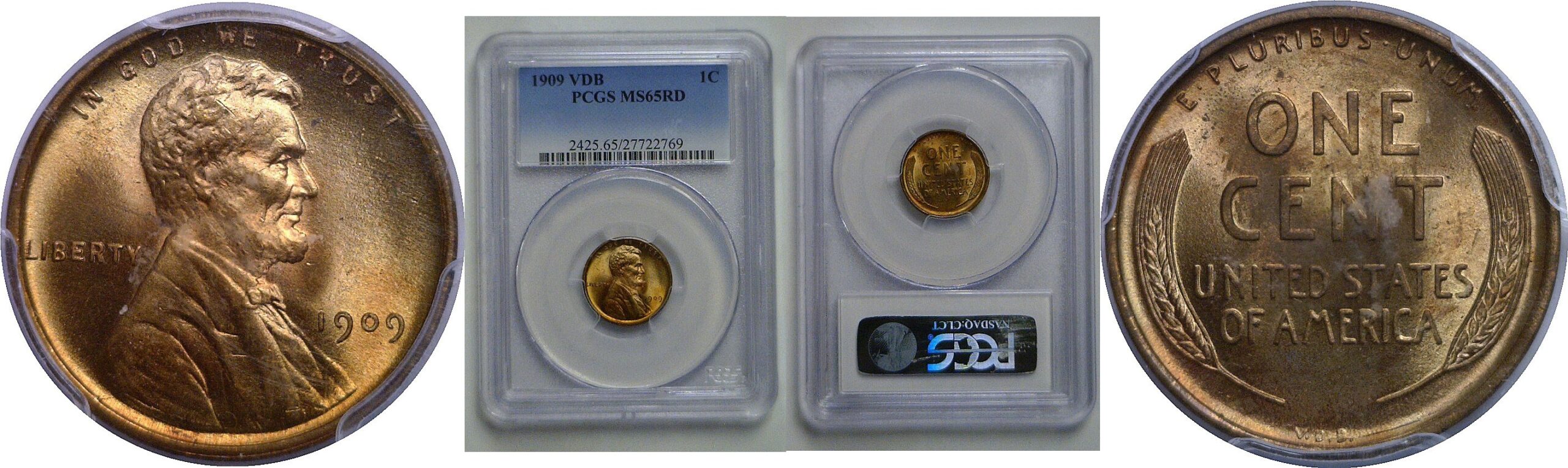 1909-VDB Lincoln Cent   PCGS MS-65 RD