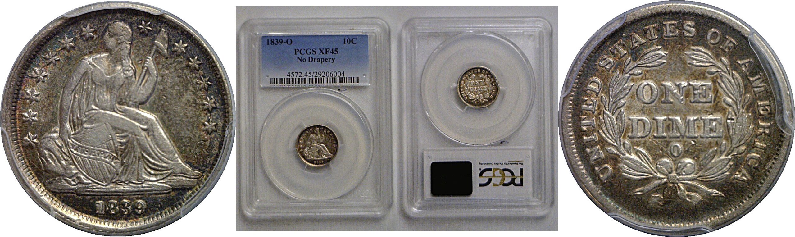 1839-O Seated Liberty Dime   PCGS XF-45