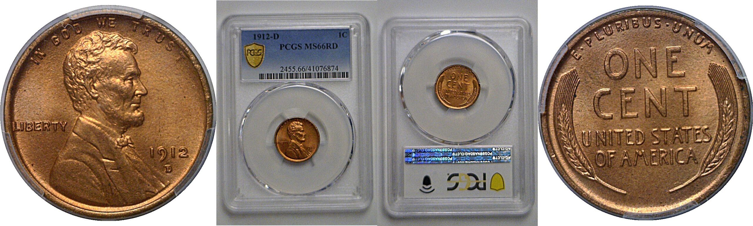 1912-D Lincoln Cent    PCGS MS-66 RD