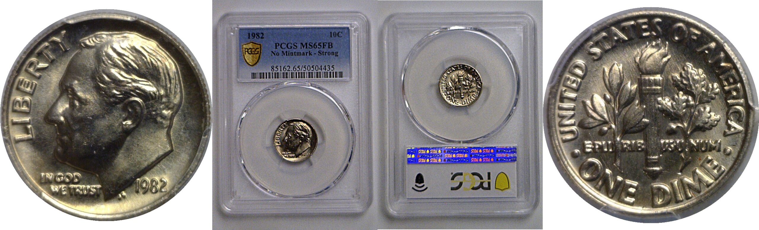 1982 Roosevelt Dime    PCGS MS-65 FB