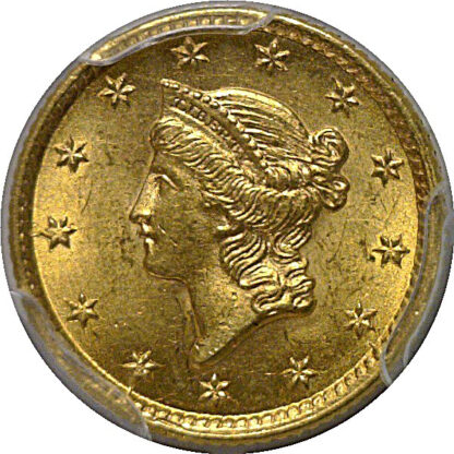 1854 T-1  One Dollar Gold Coin   PCGS MS-63 - Image 2
