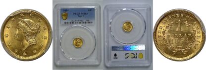 1854 T-1  One Dollar Gold Coin   PCGS MS-63
