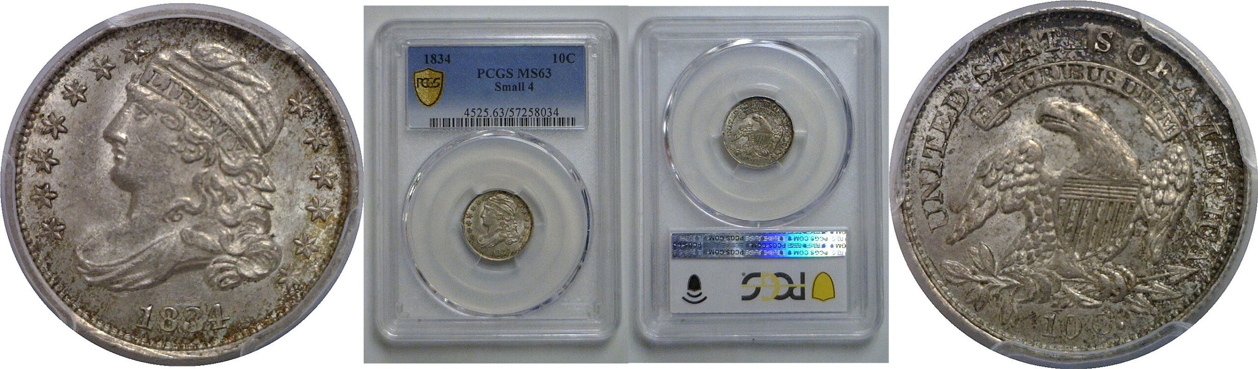 1834 Bust Dime  PCGS MS-63