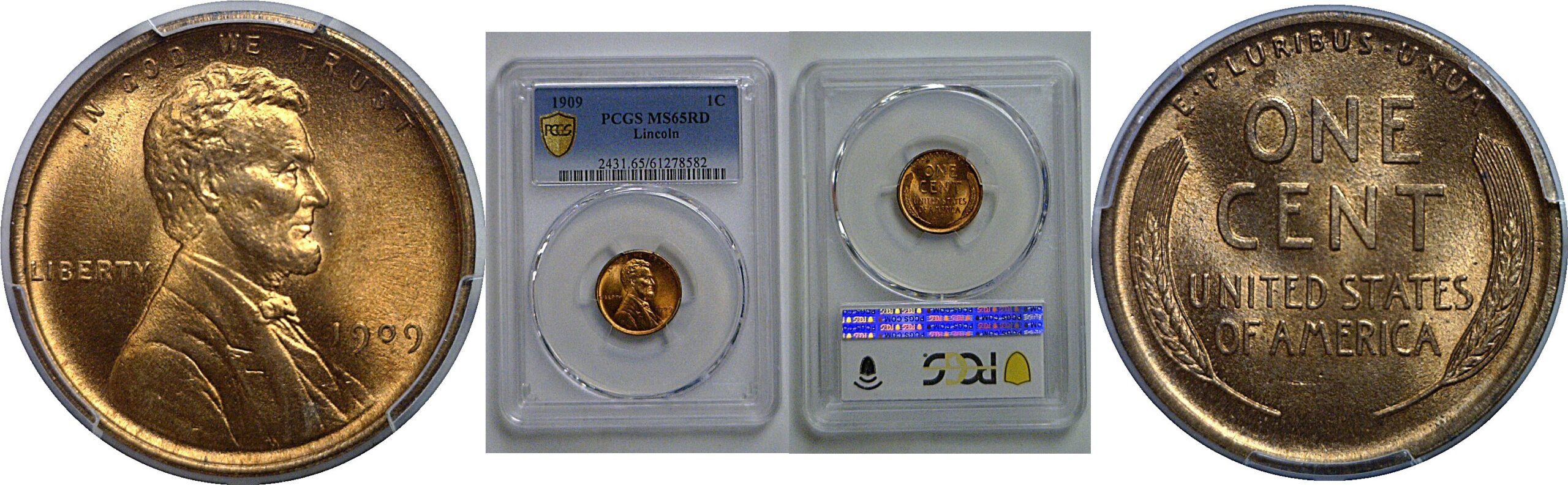 1909 Lincoln Cent   PCGS MS-65 RD