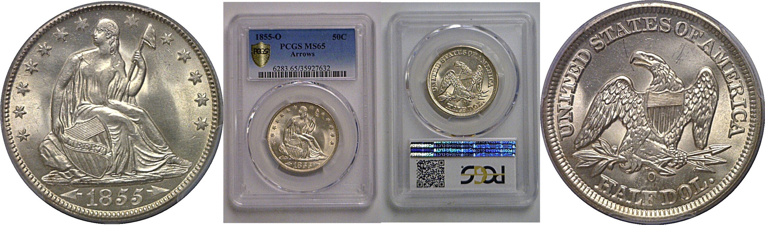 1855-O Seated Liberty Half Dollar   PCGS MS-65